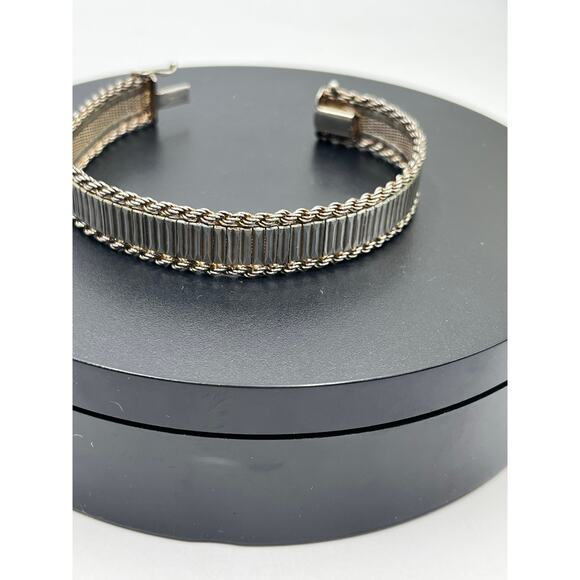 Milor Italy 925 Sterling Silver Rope Chain Elegant Bracelet 7.5" 25g, 13mm Wide - Picture 2 of 16